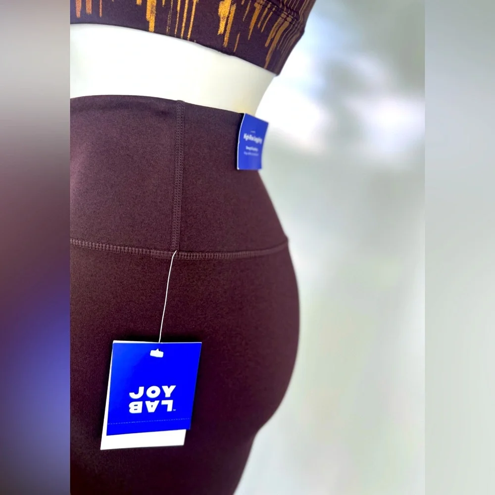 JoyLab 2pc Strappy Back Shine Sports Bra, High-Waisted 7/8 Shine Leggings Size:S - Picture 7 of 16